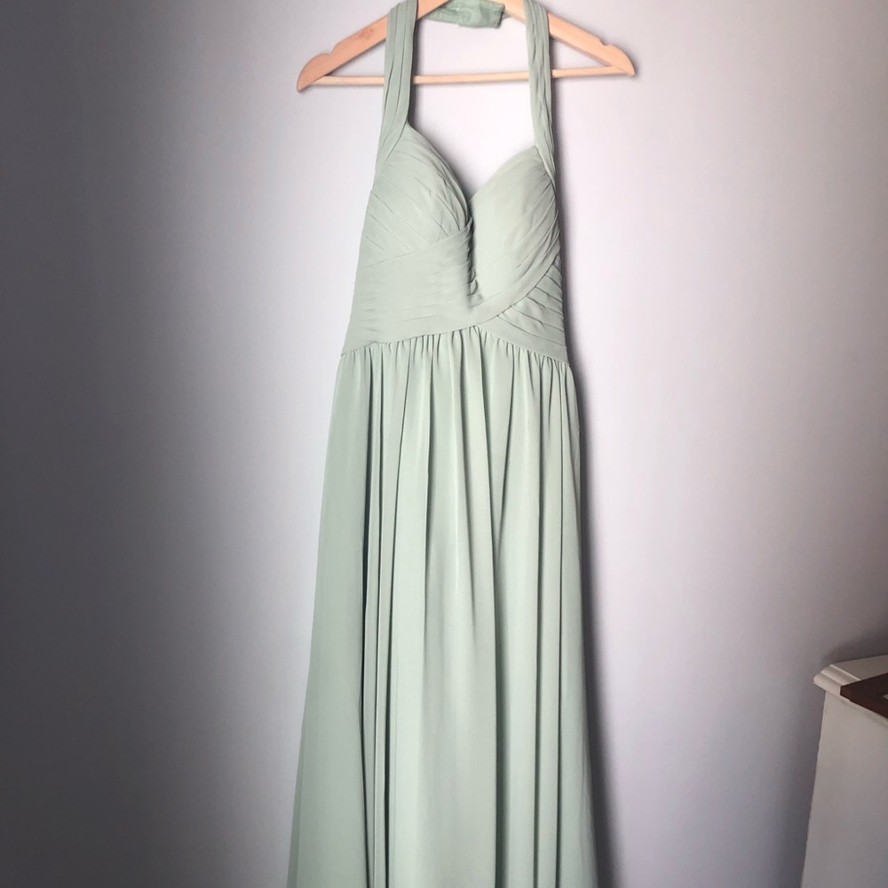 Chiffon Sage Bridesmaid Dress